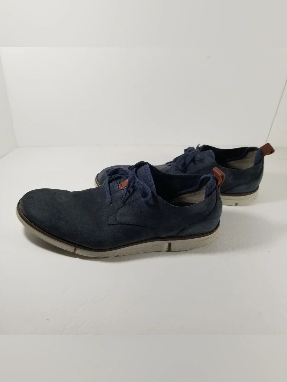 Clarks Trigenic Lace Up Shoes Men's 11M Dark Blue Nubuck Leather Loafers